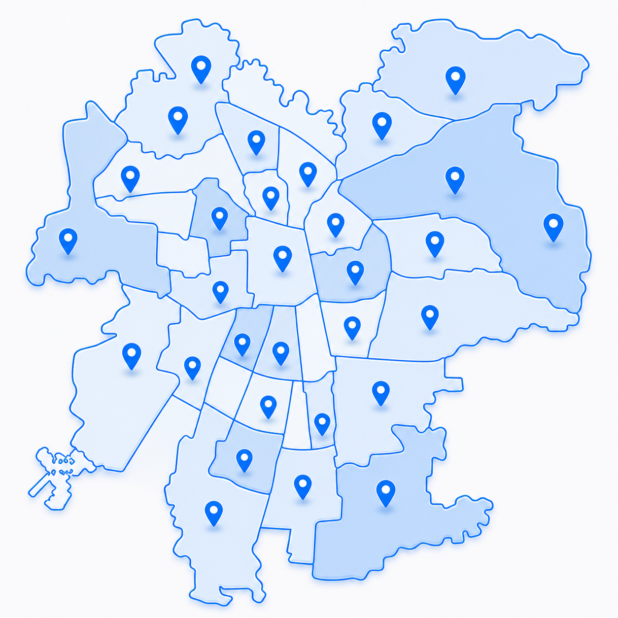 Mapa de cobertura TECNOPULSE en Santiago